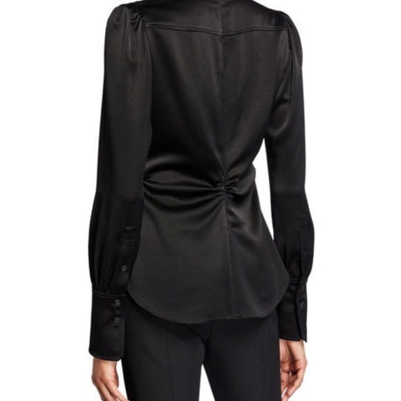 ALC Hirsch Keyhole Crepe Blouse In Black Size 4 - Picture 7 of 11